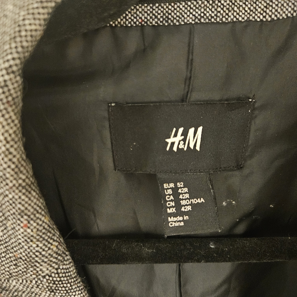 Men's H&M Tan Slim Fit Tweed Blazer Jacket Size 42R - Picture 7 of 16